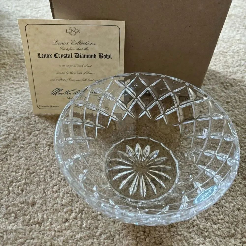 Lenox Crystal Diamond 5” Bowl With Certificate *New*